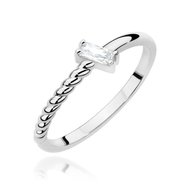 Pierścionek Diament 0,13ct białe złoto