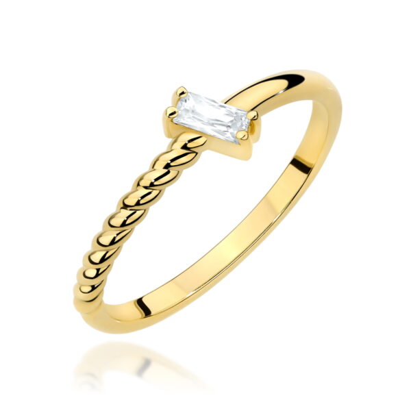 Pierścionek Diament 0,13ct żółte złoto 375