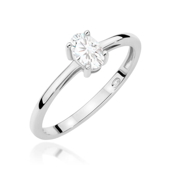 Pierścionek Diament Laboratoryjny 0,40ct białe złoto 375