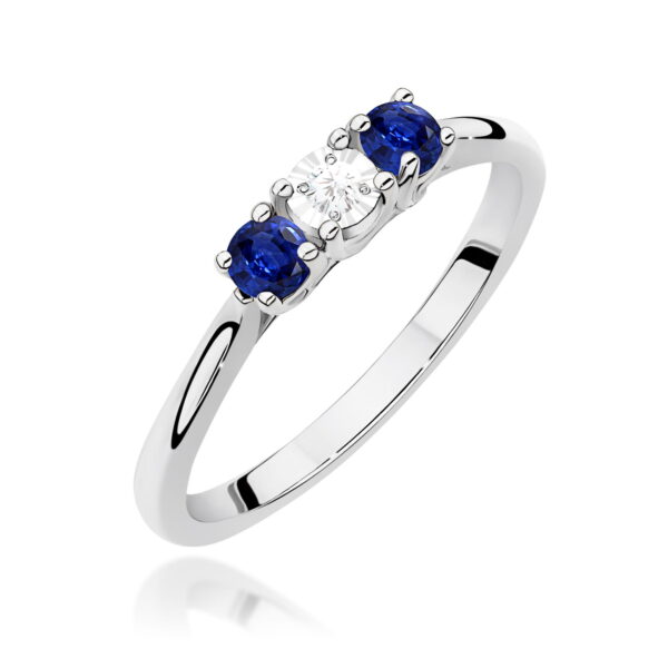 Pierścionek Diament 0,03ct białe złoto