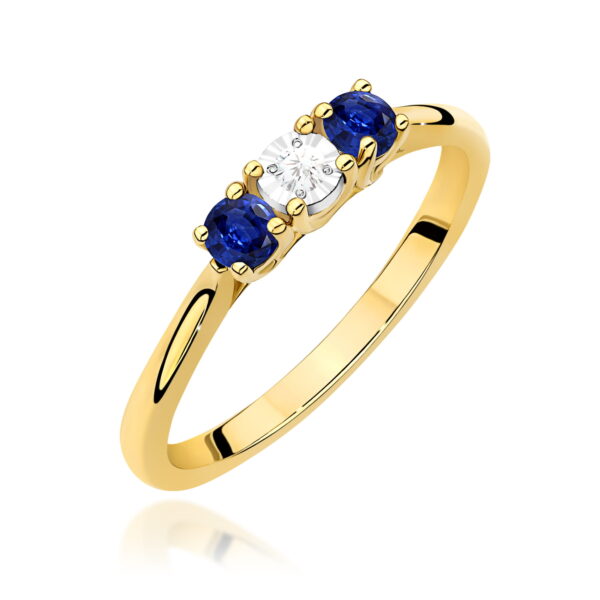 Pierścionek Diament 0,03ct żółte złoto 375