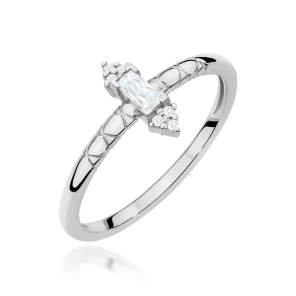 Pierścionek Diament 0,13ct białe złoto