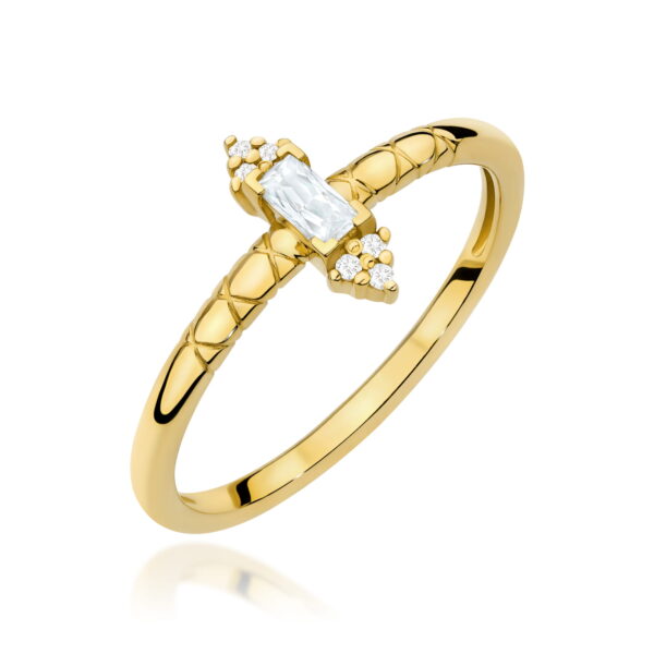 Pierścionek Diament 0,13ct żółte złoto