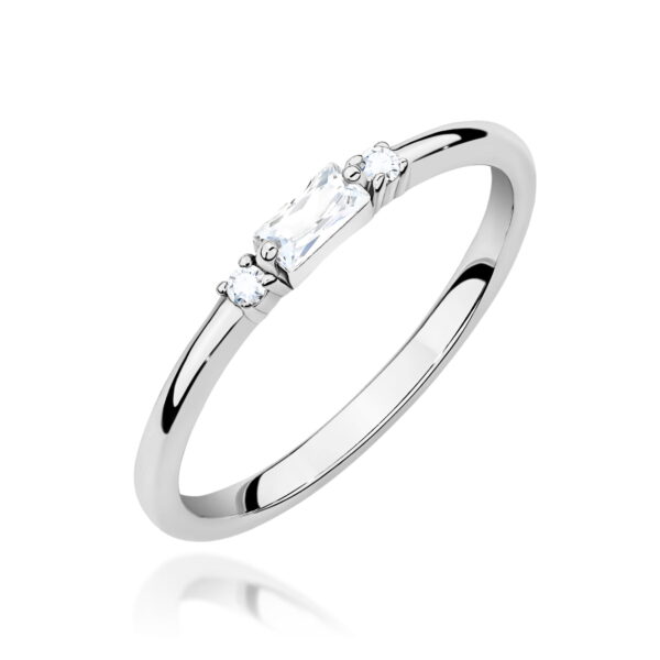 Pierścionek Diament 0,13ct białe złoto 375