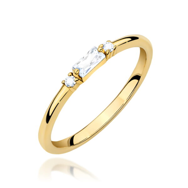 Pierścionek Diament 0,13ct żółte złoto 375