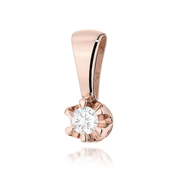 Zawieszka Diament 0,10ct różowe złoto