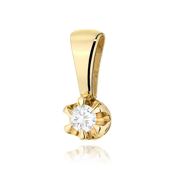 Zawieszka Diament 0,08ct żółte złoto
