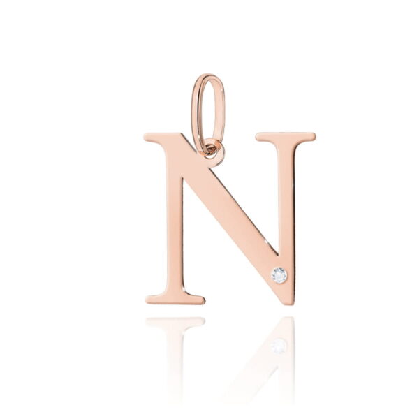 Zawieszka Diament 0,005ct - litera N - różowe złoto