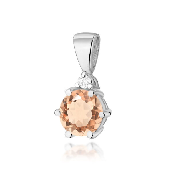 Zawieszka Morganit 0,40ct białe złoto