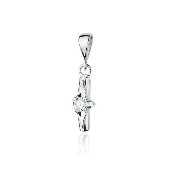 Zawieszka Diament 0,08ct białe złoto