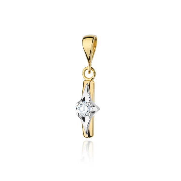 Zawieszka Diament 0,08ct żółte złoto