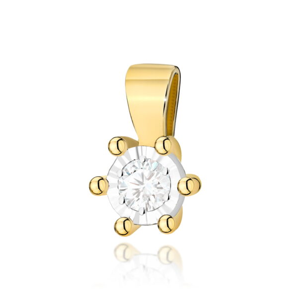 Zawieszka Z0222BT Diament 0,08ct żółte złoto