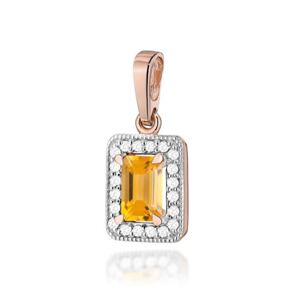 Zawieszka Cytryn 0,60ct różowe złoto