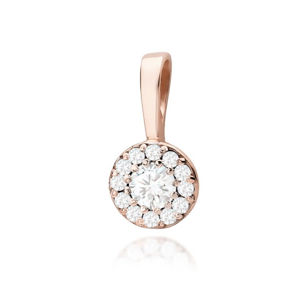 Zawieszka Diament Laboratoryjny 0,12ct różowe złoto
