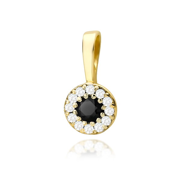 Zawieszka Czarny Diament 0,12ct żółte złoto