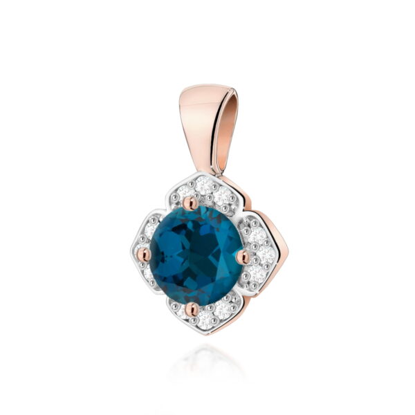 Zawieszka Topaz London Blue 0,50ct różowe złoto