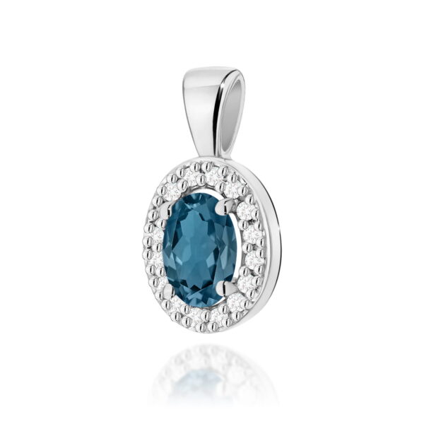 Zawieszka Topaz London Blue 0,50ct białe złoto