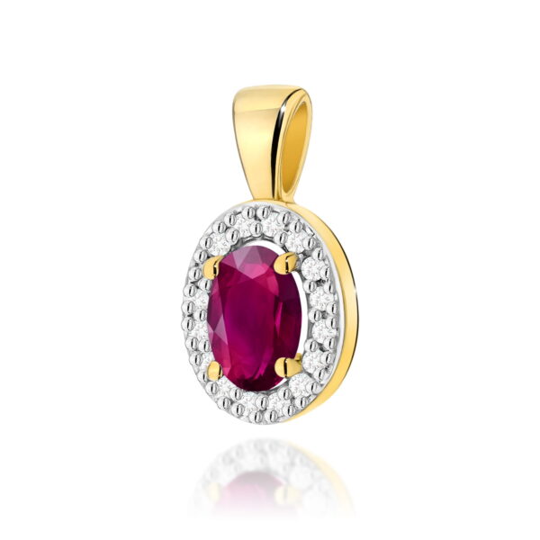 Zawieszka Rodolit 0,50ct żółte złoto